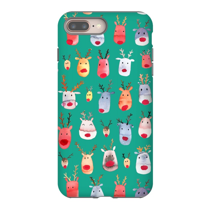 iPhone 7 plus StrongFit Christmas Winter Rudolph Reindeer by Ninola Design