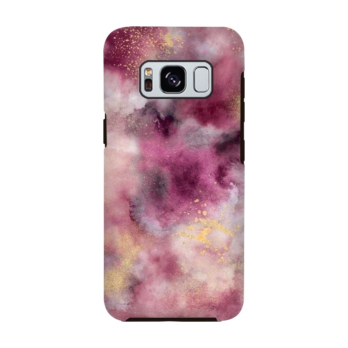 Galaxy S8 StrongFit Smoke Marble Gold Pink by Ninola Design