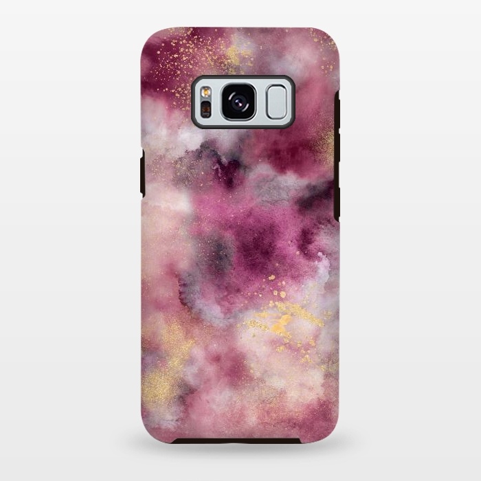Galaxy S8 plus StrongFit Smoke Marble Gold Pink by Ninola Design