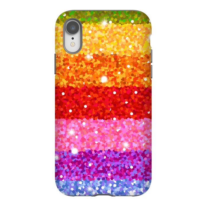 iPhone Xr StrongFit rainbow dotted pattern by MALLIKA