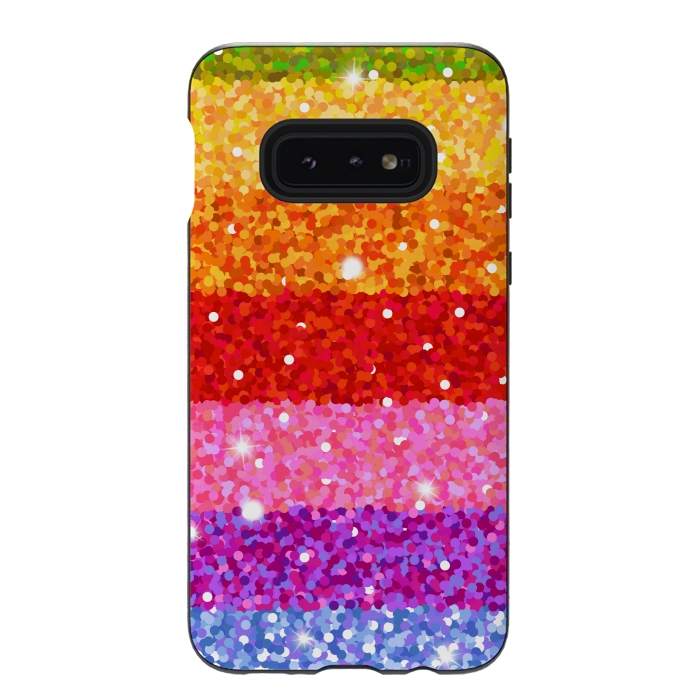 Galaxy S10e StrongFit rainbow dotted pattern by MALLIKA