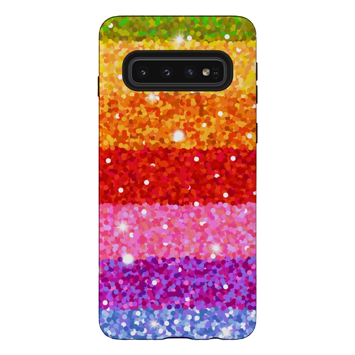 Galaxy S10 StrongFit rainbow dotted pattern by MALLIKA