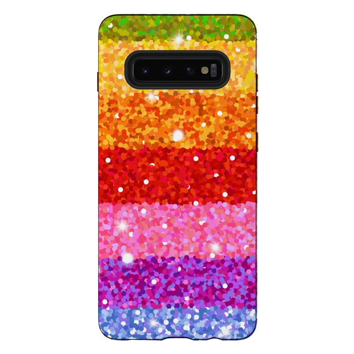 Galaxy S10 plus StrongFit rainbow dotted pattern by MALLIKA