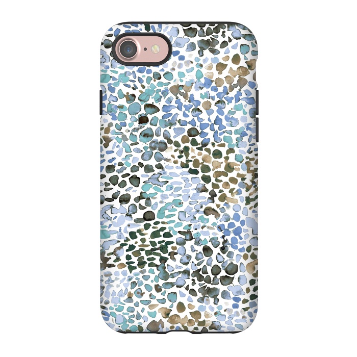 iPhone 7 StrongFit Blue Specked Watercolor by Ninola Design