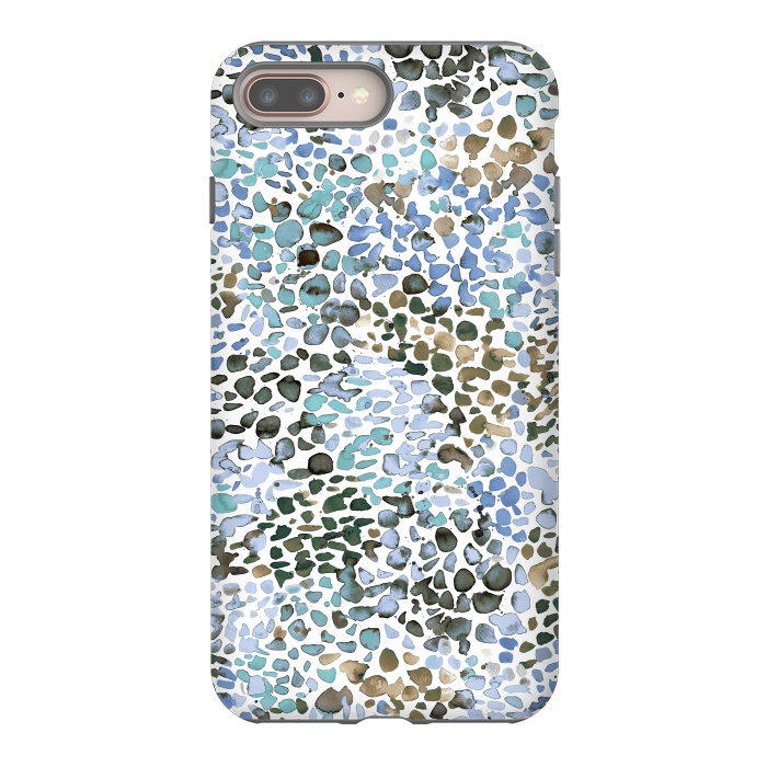 iPhone 7 plus StrongFit Blue Specked Watercolor by Ninola Design