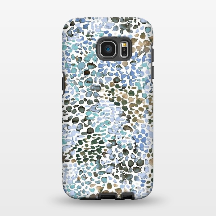 Galaxy S7 EDGE StrongFit Blue Specked Watercolor by Ninola Design