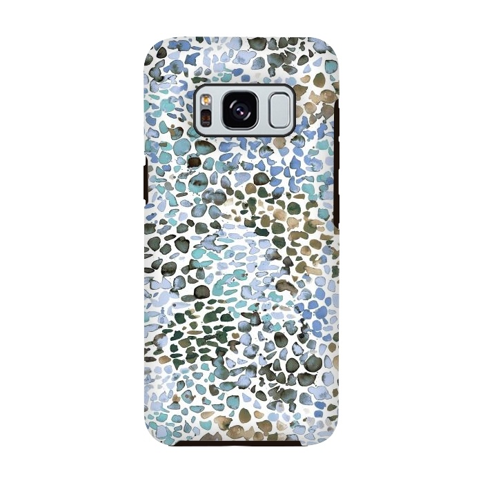 Galaxy S8 StrongFit Blue Specked Watercolor by Ninola Design