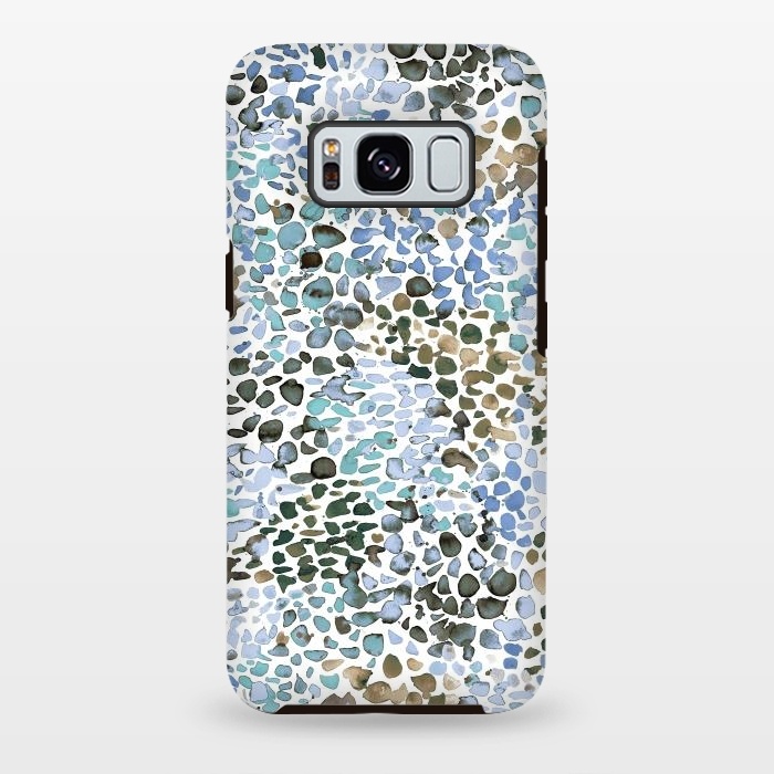 Galaxy S8 plus StrongFit Blue Specked Watercolor by Ninola Design
