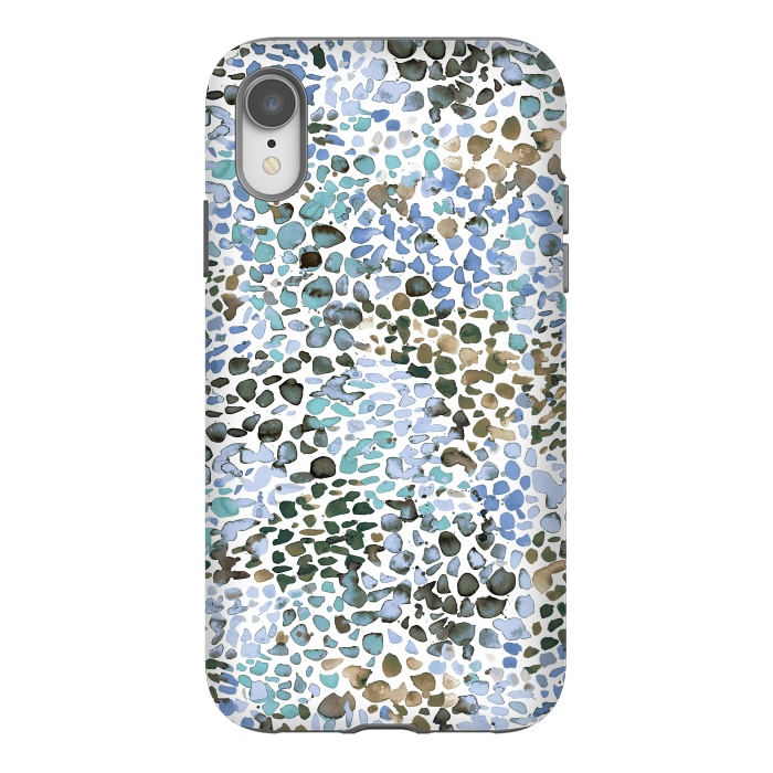 iPhone Xr StrongFit Blue Specked Watercolor by Ninola Design