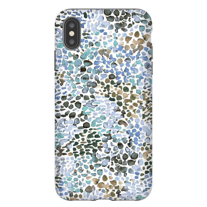 iPhone Xs Max StrongFit Blue Specked Watercolor by Ninola Design
