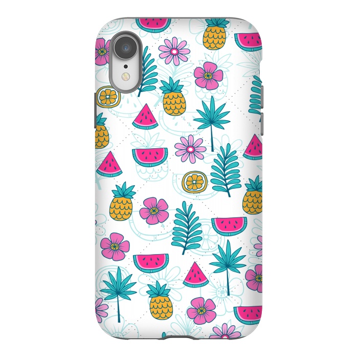 iPhone Xr StrongFit TROPICAL FRUITS PATTERN 2  by MALLIKA