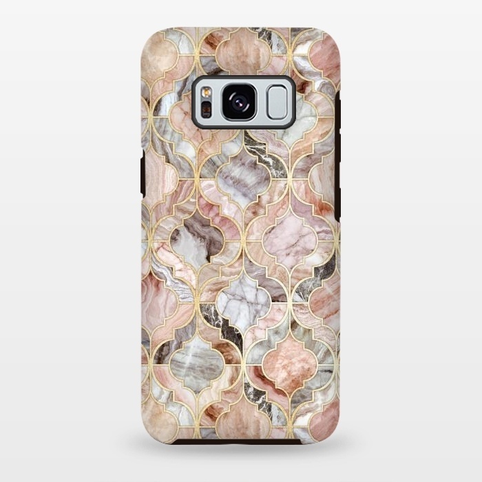 Galaxy S8 plus StrongFit Rosy Marble Moroccan Tiles by Micklyn Le Feuvre