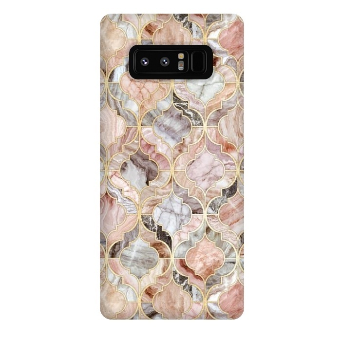 Galaxy Note 8 StrongFit Rosy Marble Moroccan Tiles by Micklyn Le Feuvre