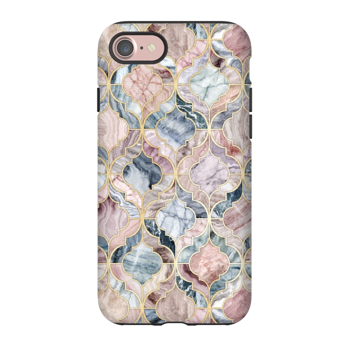 iPhone 7 StrongFit Moroccan Marble Tile Pattern by Micklyn Le Feuvre