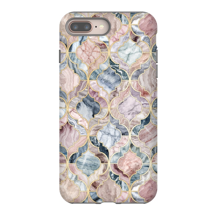 iPhone 7 plus StrongFit Moroccan Marble Tile Pattern by Micklyn Le Feuvre