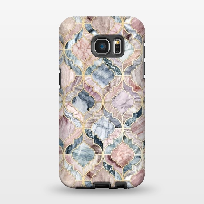 Galaxy S7 EDGE StrongFit Moroccan Marble Tile Pattern by Micklyn Le Feuvre