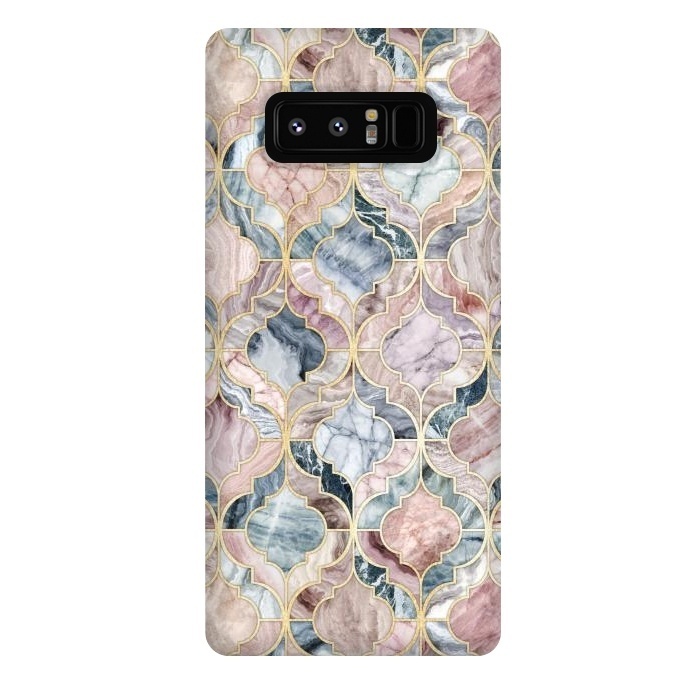 Galaxy Note 8 StrongFit Moroccan Marble Tile Pattern by Micklyn Le Feuvre