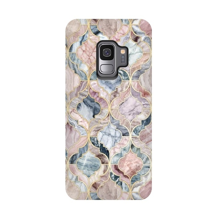 Galaxy S9 StrongFit Moroccan Marble Tile Pattern by Micklyn Le Feuvre