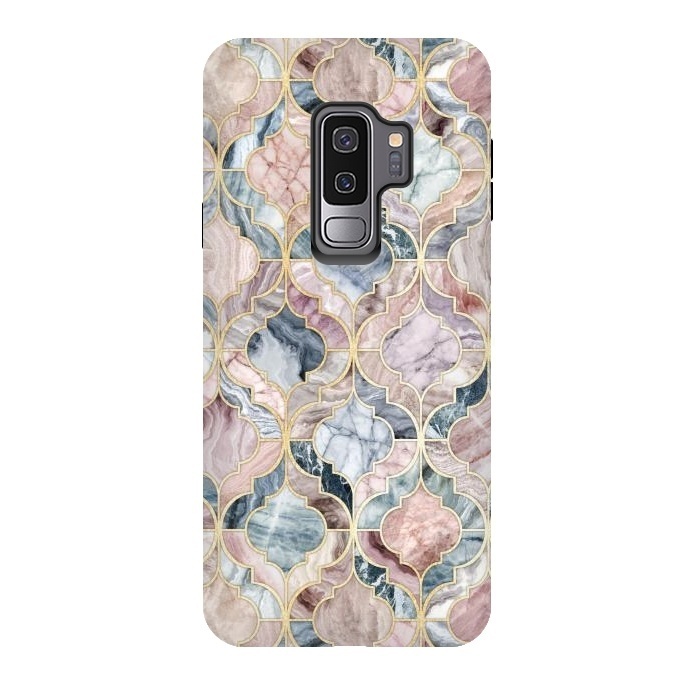 Galaxy S9 plus StrongFit Moroccan Marble Tile Pattern by Micklyn Le Feuvre
