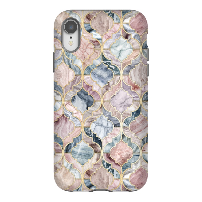 iPhone Xr StrongFit Moroccan Marble Tile Pattern by Micklyn Le Feuvre