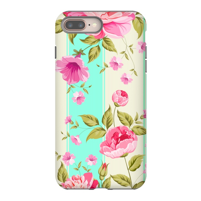 iPhone 7 plus StrongFit stripes floral print by MALLIKA