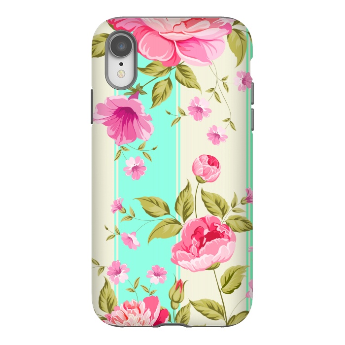 iPhone Xr StrongFit stripes floral print by MALLIKA