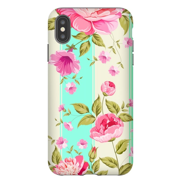 iPhone Xs Max StrongFit stripes floral print by MALLIKA