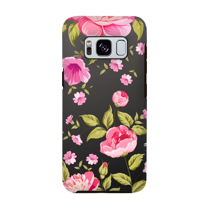 Galaxy S8 StrongFit pink flowers by MALLIKA