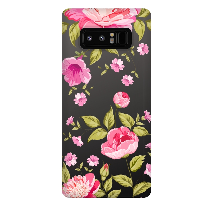 Galaxy Note 8 StrongFit pink flowers by MALLIKA