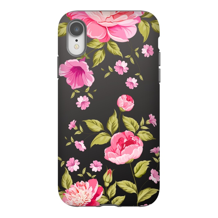 iPhone Xr StrongFit pink flowers by MALLIKA