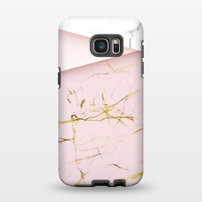 Galaxy S7 EDGE StrongFit pink marble print 2 by MALLIKA