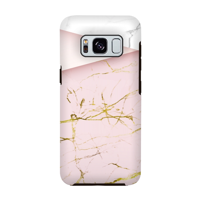 Galaxy S8 StrongFit pink marble print 2 by MALLIKA