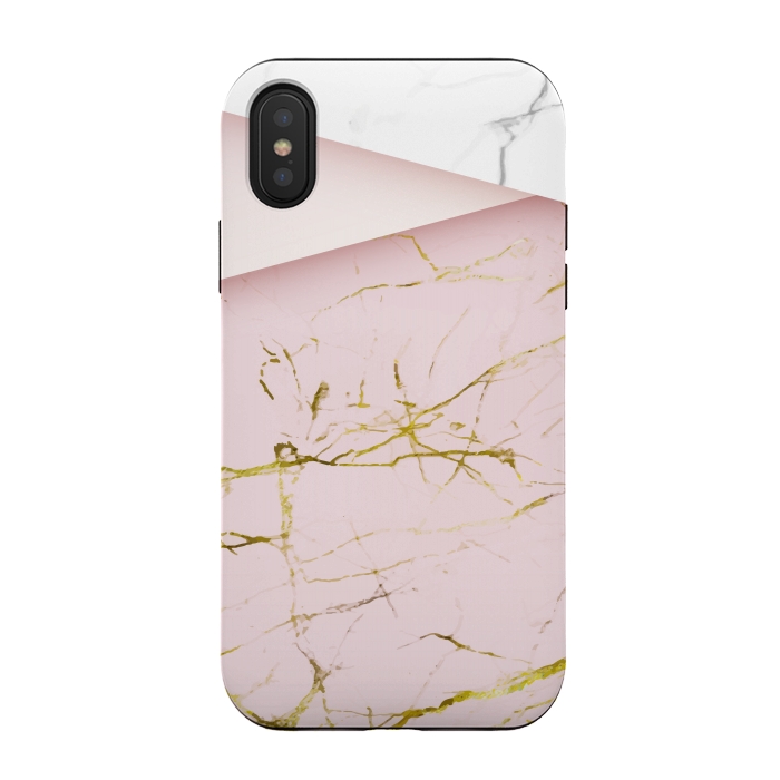 iPhone Xs / X StrongFit pink marble print 2 by MALLIKA