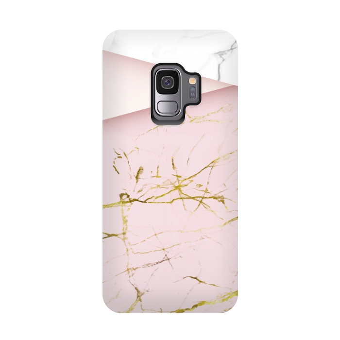 Galaxy S9 StrongFit pink marble print 2 by MALLIKA