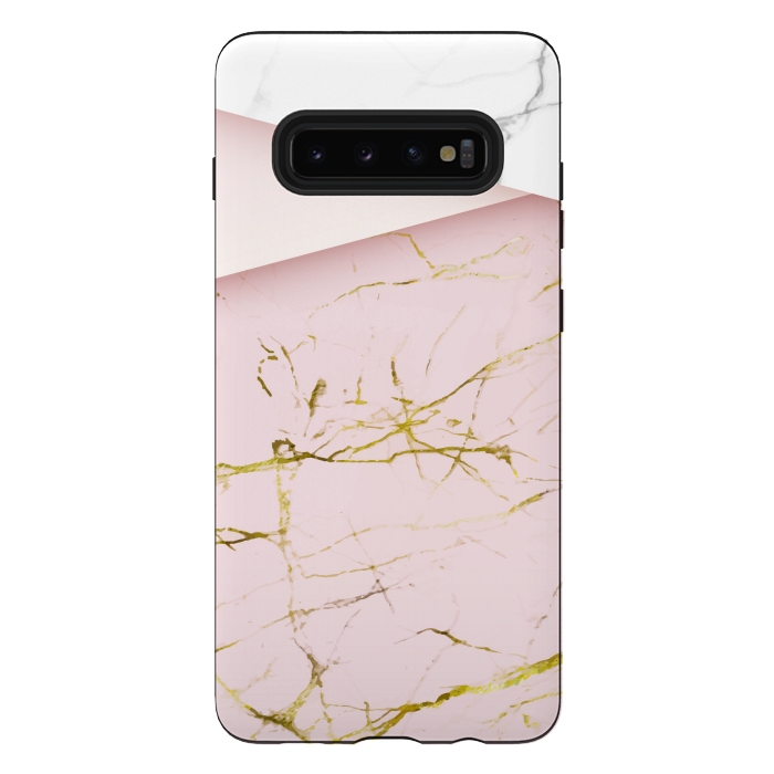 Galaxy S10 plus StrongFit pink marble print 2 by MALLIKA