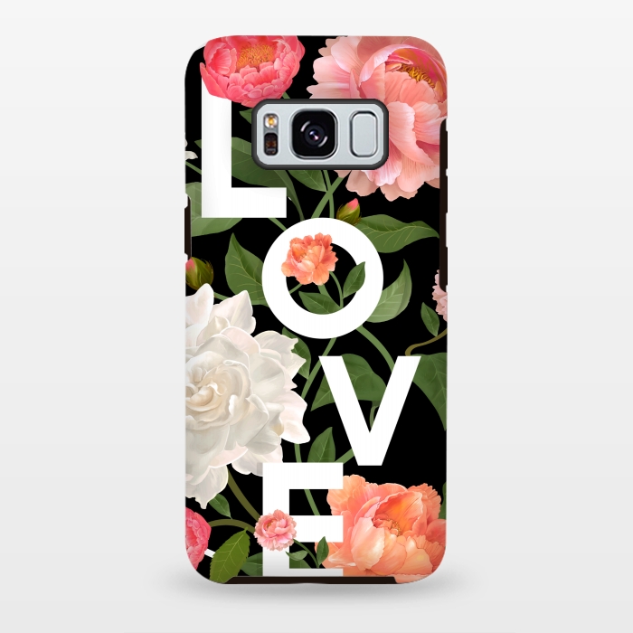 Galaxy S8 plus StrongFit floral love black by MALLIKA