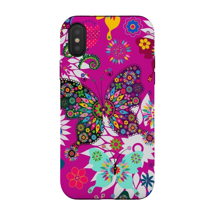iPhone Xs / X StrongFit Colorful Butterflies In Spring by ArtsCase
