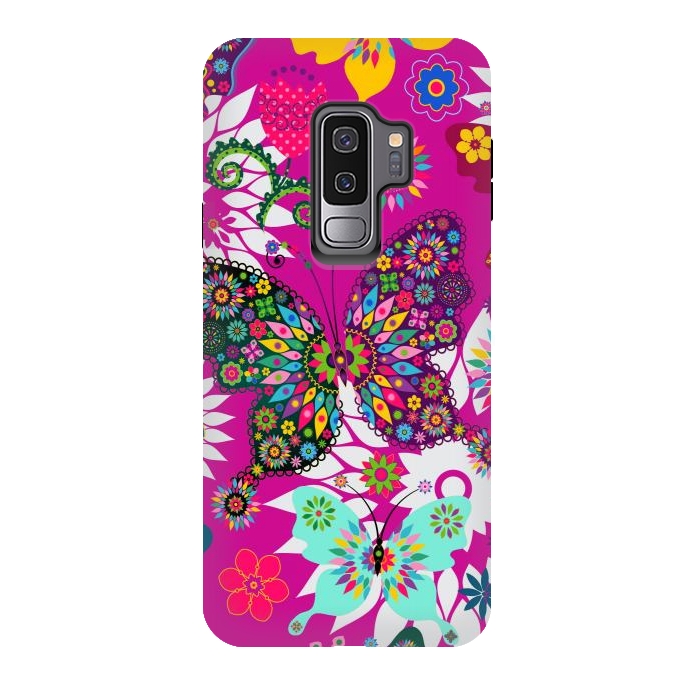 Galaxy S9 plus StrongFit Colorful Butterflies In Spring by ArtsCase