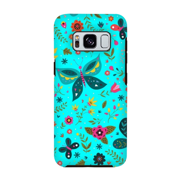 Galaxy S8 StrongFit Butterflies Dancing In Aquamarine by ArtsCase
