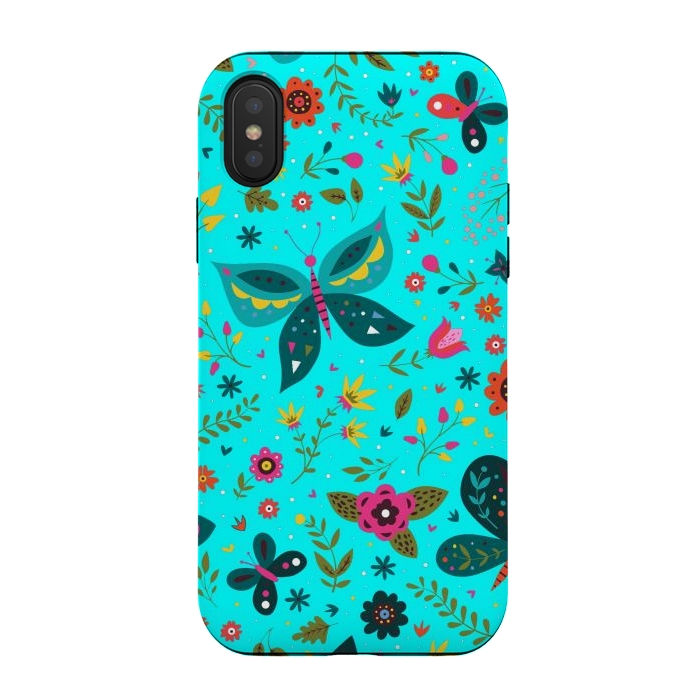 iPhone Xs / X StrongFit Butterflies Dancing In Aquamarine by ArtsCase
