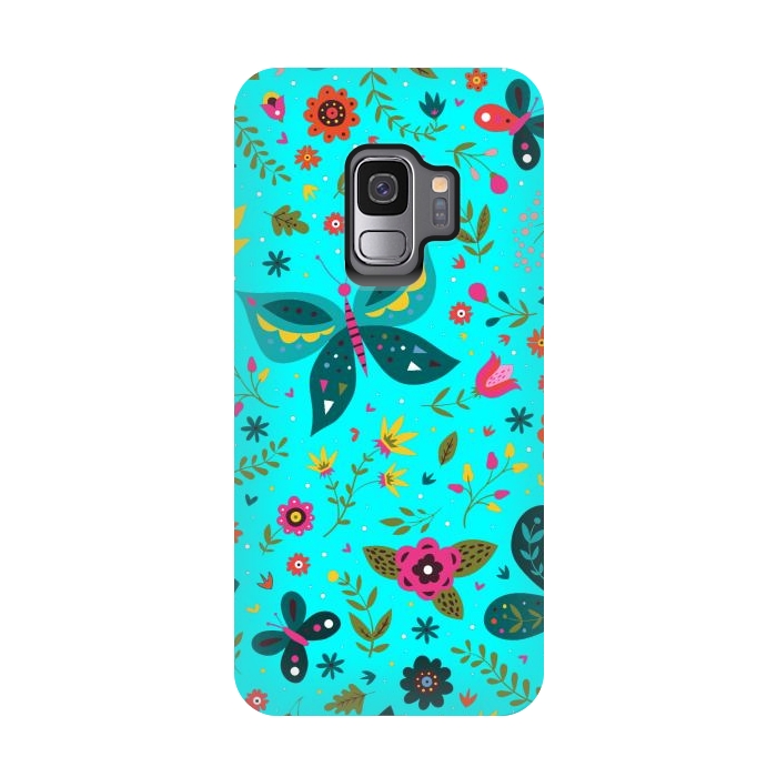 Galaxy S9 StrongFit Butterflies Dancing In Aquamarine by ArtsCase