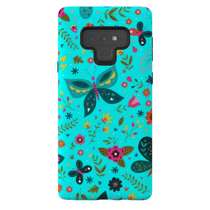 Galaxy Note 9 StrongFit Butterflies Dancing In Aquamarine by ArtsCase