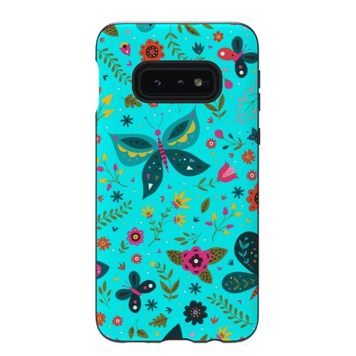 Galaxy S10e StrongFit Butterflies Dancing In Aquamarine by ArtsCase