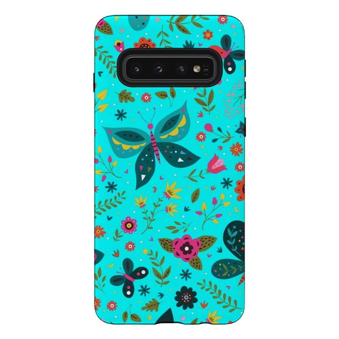 Galaxy S10 StrongFit Butterflies Dancing In Aquamarine by ArtsCase