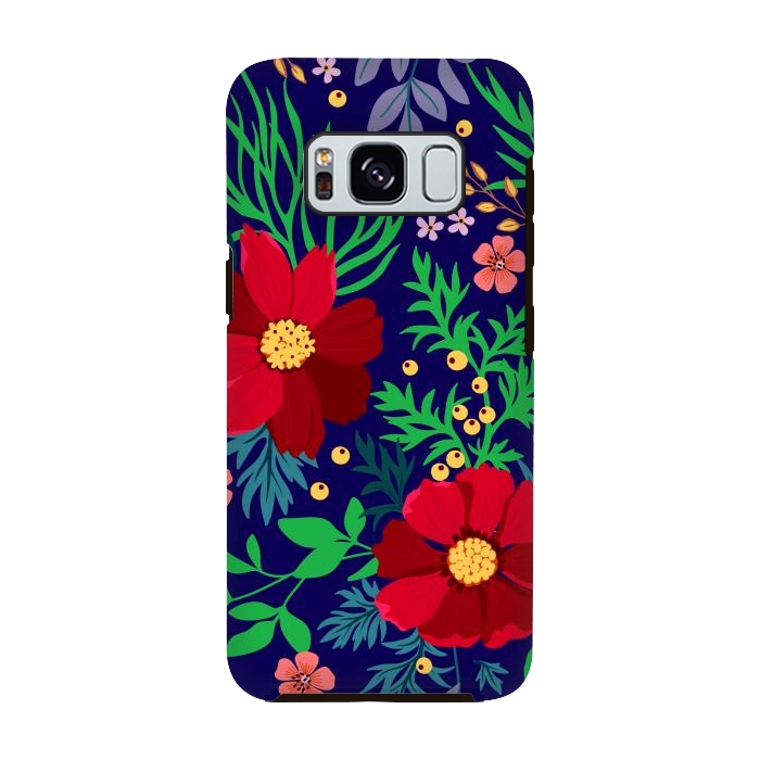 Galaxy S8 StrongFit Red Flowers In The Ocean by ArtsCase