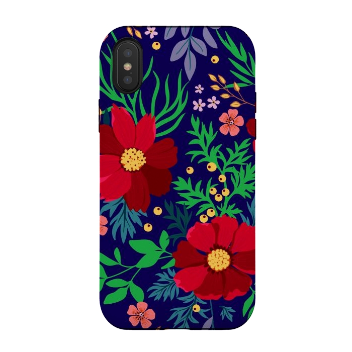 iPhone Xs / X StrongFit Red Flowers In The Ocean by ArtsCase