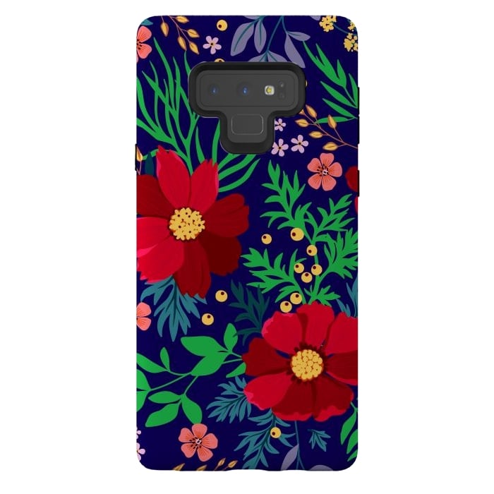 Galaxy Note 9 StrongFit Red Flowers In The Ocean by ArtsCase
