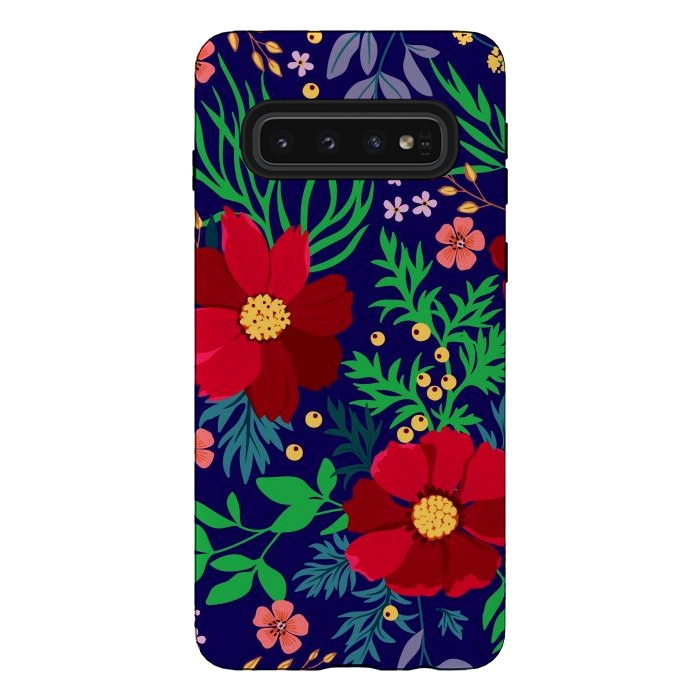 Galaxy S10 StrongFit Red Flowers In The Ocean by ArtsCase