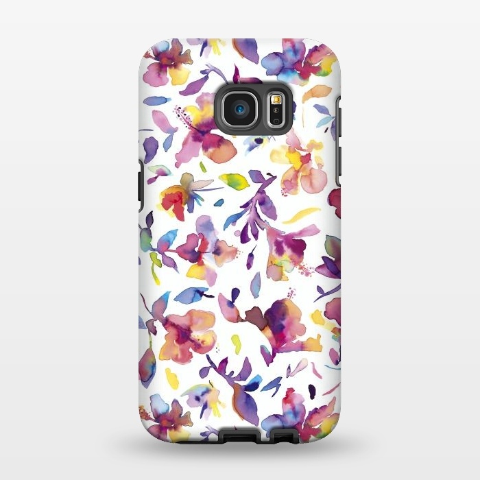 Galaxy S7 EDGE StrongFit Watery HIbiscus by Ninola Design