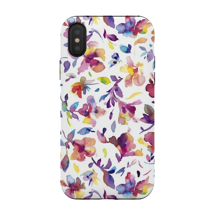 iPhone Xs / X StrongFit Watery HIbiscus by Ninola Design